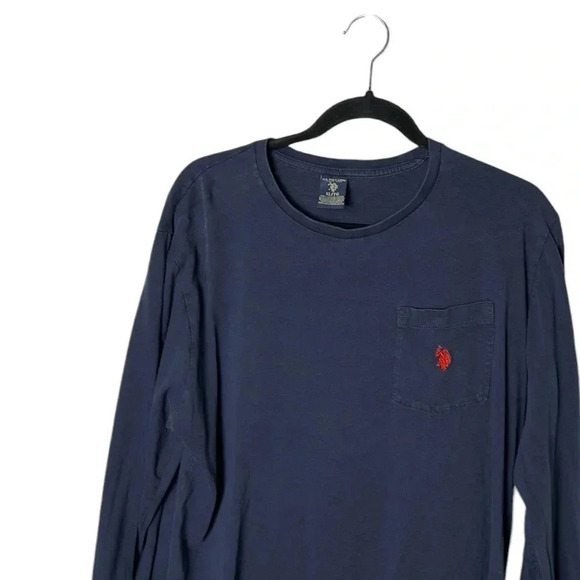Y2K   U.S. POLO ASSN.cotton shirt,men XL. Blue,Long sleeve t-shirt, pocket,logo, - Picture 3 of 12